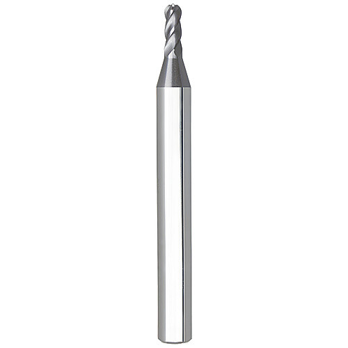 3 mm Dia. × 6 mm Shank × 9 mm DOC × 58 mm OAL, Solid Carbide AlTiN, 4 Flute, Cylindrical, Ballnose End Mill