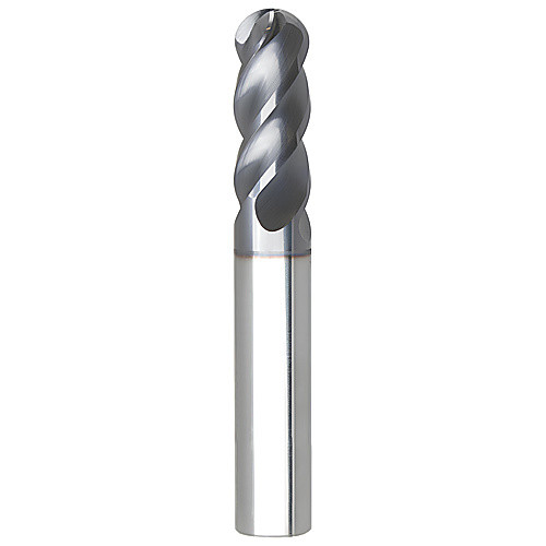 8 mm Dia. × 8 mm Shank × 24 mm DOC × 64 mm OAL, Solid Carbide AlTiN, 4 Flute, Cylindrical, Ballnose End Mill