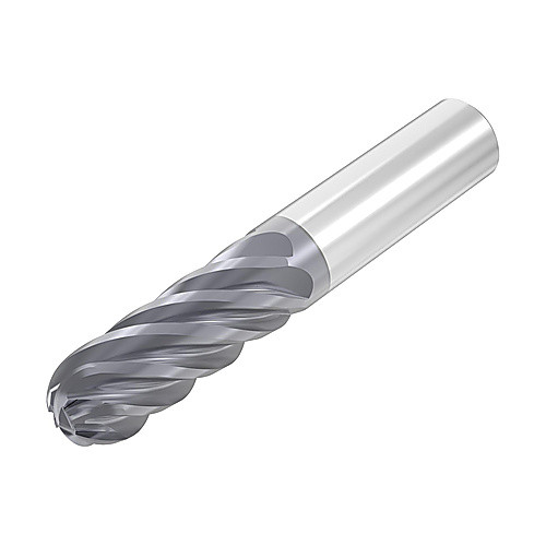 7.9375 mm Dia. × 7.9375 mm Shank × 19.05 mm DOC × 50.8 mm OAL, Carbide AlTiN, 6 Flute, Round, Ballnose End Mill