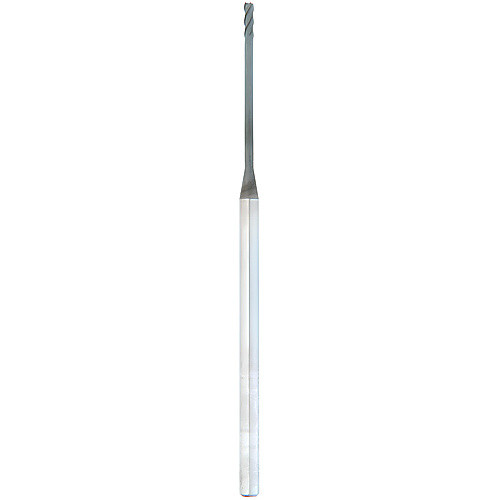 1/32″ Dia. × 1/8″ Shank × 3/32″ DOC × 3″ OAL, Carbide Diamond, 4 Flute, 30° Helix, Round, Ballnose End Mill