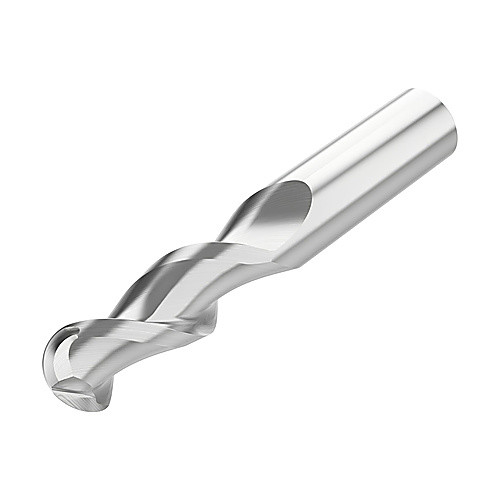 ‎1/4″ Dia. × 1/4″ Shank × 3/4″ DOC × 2-1/2″ OAL, Carbide 2 Flute, 45° Helix, Round, Ballnose End Mill