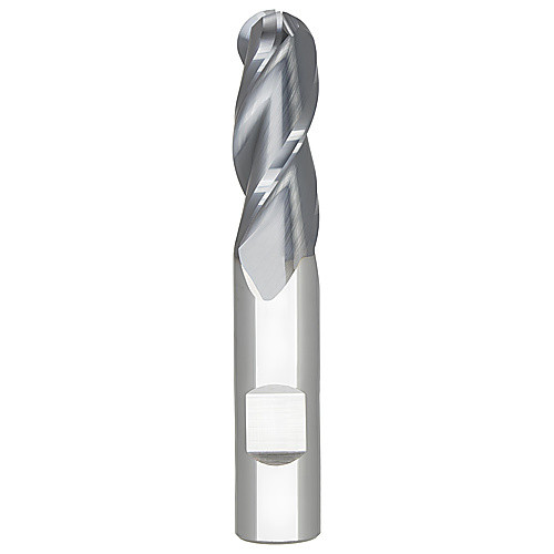 ‎7/32″ Dia. × 1/4″ Shank × 3/4″ DOC × 2-1/2″ OAL, Carbide AlTiN, 3 Flute, 35° Helix, Weldon, Ballnose End Mill