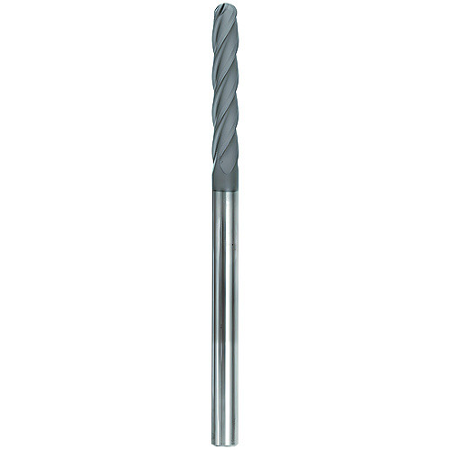 ‎3/16″ Dia. × 3/16″ Shank × 1-1/8″ DOC × 3″ OAL, Carbide Diamond, 4 Flute, 30° Helix, Round, Ballnose End Mill