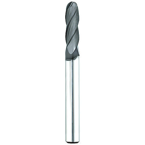 ‎1/32″ Dia. × 1/8″ Shank × 3/32″ DOC × 1-1/2″ OAL, Carbide Diamond, 4 Flute, 30° Helix, Round, Ballnose End Mill