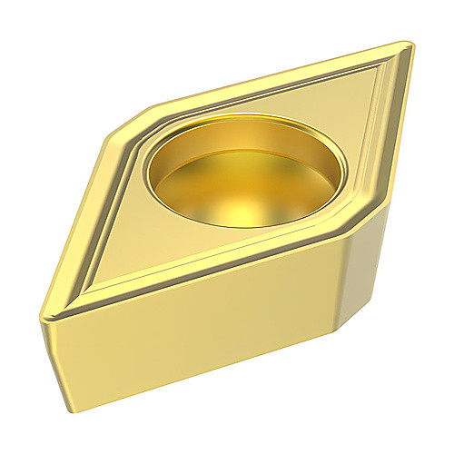 DCMT 21.52 F2 TP40, 0.031″ Corner Radius, 0.094″ Thick, 1/4″ Inscribed Circle, TiCN|TiN, 55° Diamond, Turning Indexable Insert