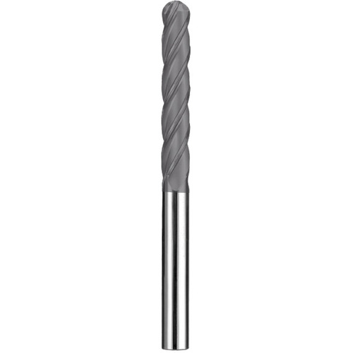 12 mm Dia. × 12 mm Shank × 50 mm DOC × 100 mm OAL, Carbide AlTiN, Spiral , 4 Flute, 30° Helix, Ballnose End Mill