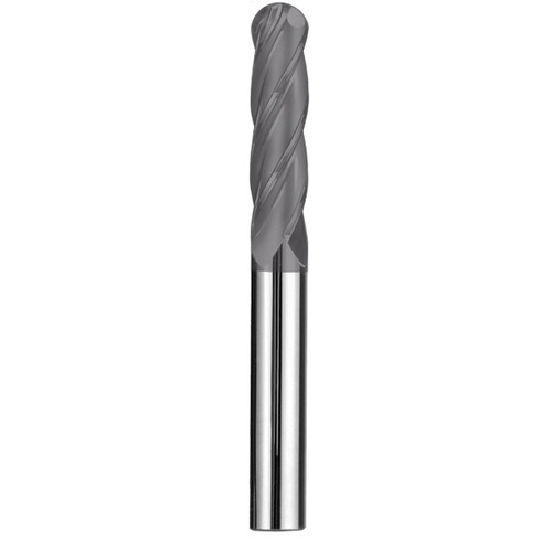 ‎3/8″ Dia. × 3/8″ Shank × 1-1/8″ DOC × 3″ OAL, Carbide AlTiN, Spiral , 4 Flute, 30° Helix, Ballnose End Mill