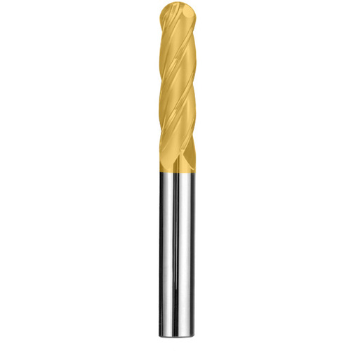 ‎3/4″ Dia. × 3/4″ Shank × 2-1/4″ DOC × 5″ OAL, Carbide TiN, Spiral , 4 Flute, 30° Helix, Ballnose End Mill