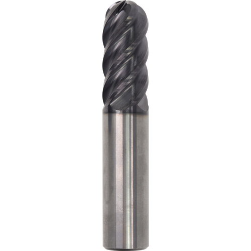 ‎1/2″ Dia. × 1/2″ Shank × 1-1/4″ DOC × 3″ OAL, Carbide TA, Spiral , 5 Flute, 45° Helix, Ballnose End Mill