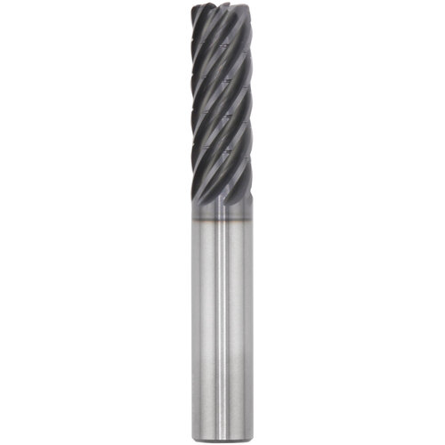 ‎SGS 12.00mm Dia, 36.00mm LOC, 12.00mm Shank Dia, 3.00mm Radius, 7 Flute, Coolant-Through, 37 Degree Helix, Ti-NAMITE-A (AlTiN) Coated, Series 77MCR, H-Carb, Chip Breaker Corner Radius End Mill - 74710