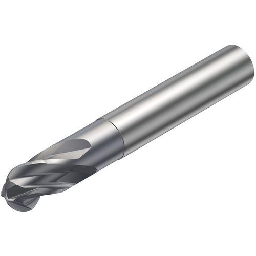 12 mm Dia. × 12 mm Shank × 36 mm DOC × 83 mm OAL, Carbide TiAlN, 4 Flute, CW|30° Helix, Round, External , Ballnose End Mill