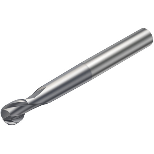 6 mm Dia. × 6 mm Shank × 30 mm DOC × 100 mm OAL, Carbide TiAlN, 2 Flute, CW|30° Helix, Round, External , Ballnose End Mill