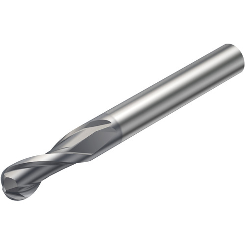 1/8″ Dia. × 1/4″ Shank × 1/4″ DOC × 3″ OAL, Carbide TiAlN, 2 Flute, CW|30° Helix, Round, External , Ballnose End Mill