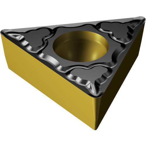 TCMT 3251 PM 4335, 0.016″ Corner Radius, 0.156″ Thick, 3/8″ Inscribed Circle, TiCN|Al2O3|TiN, Triangle, Turning Indexable Insert
