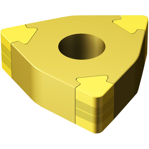 WNGA 331 T0 7525, 0.016″ Corner Radius, 0.187″ Thick, 3/8″ Inscribed Circle, TiN, Trigon, Turning Indexable Insert