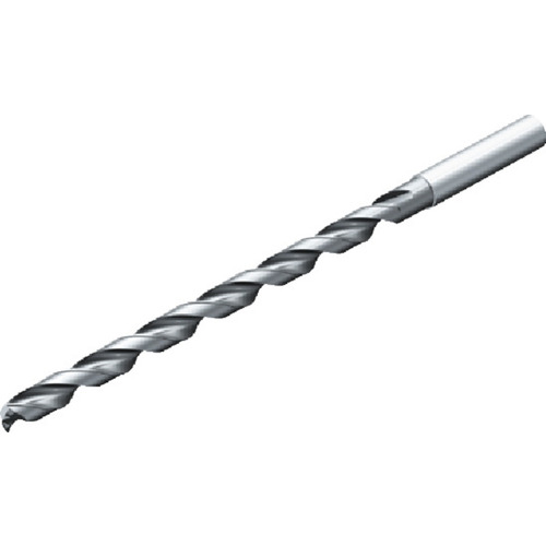 12.7 mm Dia. × 14 mm Shank × 207 mm Flute Length × 258 mm OAL, 12xD, 140°, TiAlN, 2xD Flute, Coolant Thru, Round Solid Carbide Drill