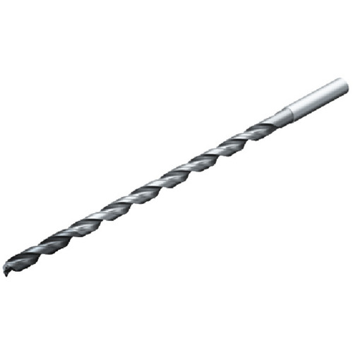 10 mm Dia. × 10 mm Shank × 180 mm Flute Length × 226 mm OAL, 15xD, 140°, TiAlN, 2xD Flute, Coolant Thru, Round Solid Carbide Drill