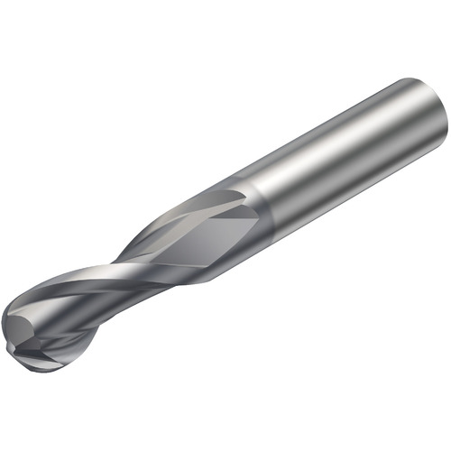 4 mm Dia. × 6 mm Shank × 8 mm DOC × 57 mm OAL, Carbide Diamond, 2 Flute, CW|30° Helix, Round, External , Ballnose End Mill