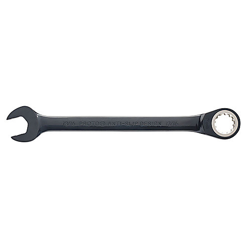 Proto Black Chrome Combination Non-Reversible Ratcheting Wrench 13/16″ - Spline