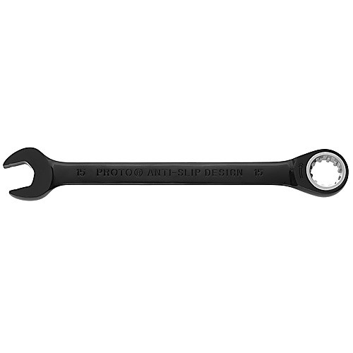 Proto Black Chrome Combination Non-Reversible Ratcheting Wrench 15 mm - Spline