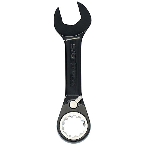 Proto Black Chrome Combination Stubby Reversible Ratcheting Wrench 5/8″ - Spline
