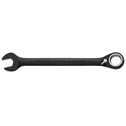 Proto Black Chrome Combination Reversible Ratcheting Wrench 17 mm - Spline