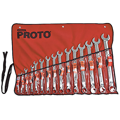‎Proto Tether-Ready 15 Piece Satin Combination ASD Wrench Set - 12 Point