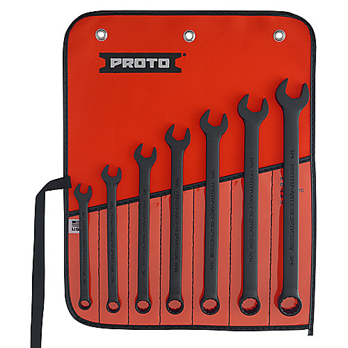 ‎Proto 7 Piece Black Oxide Combination ASD Wrench Set - 12 Point