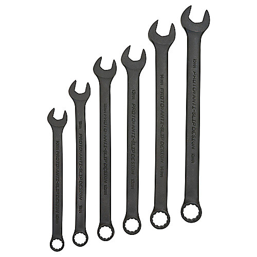‎Proto 6 Piece Black Oxide Antislilp Metric Combination Wrench Set - 12 Point