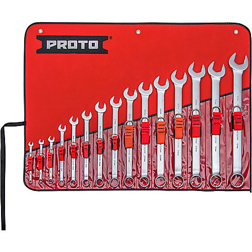 ‎Proto Tether-Ready 15 Piece Satin Metric Combination ASD Wrench Set - 12 Point
