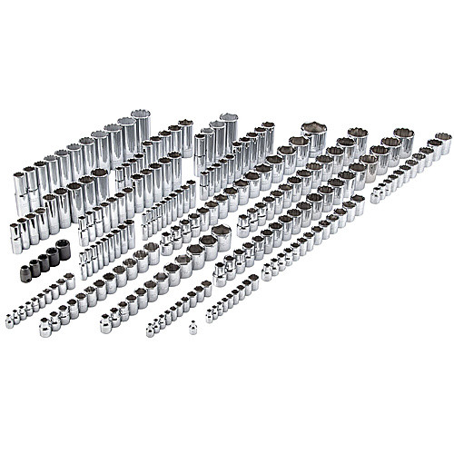‎Proto 1/4″, 3/8″, & 1/2″ Drive 205 Piece Socket Set- 6, 8, and 12 Point