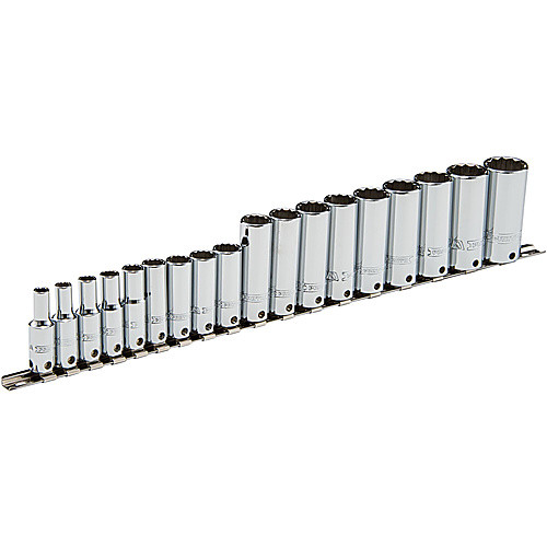 ‎Proto Tether-Ready 3/8″ Drive 18 Piece Metric Deep Socket Set - 12 Point