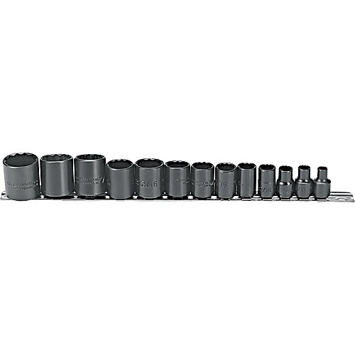 ‎Proto 3/8″ Drive 13 Piece Black Oxide Socket Set - 12 Point