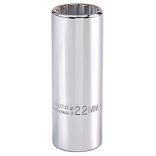 ‎Proto 1/2″ Drive Deep Socket 22 mm - 12 Point