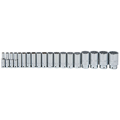 ‎Proto Tether-Ready 1/2″ Drive 19 Piece Deep Socket Set - 12 Point