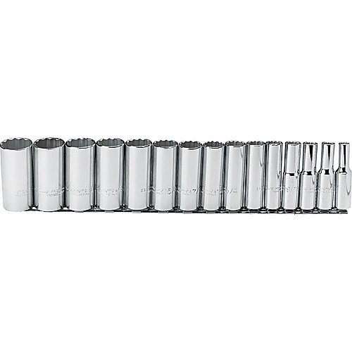 ‎Proto 1/2″ Drive 15 Piece Deep Socket Set - 12 Point