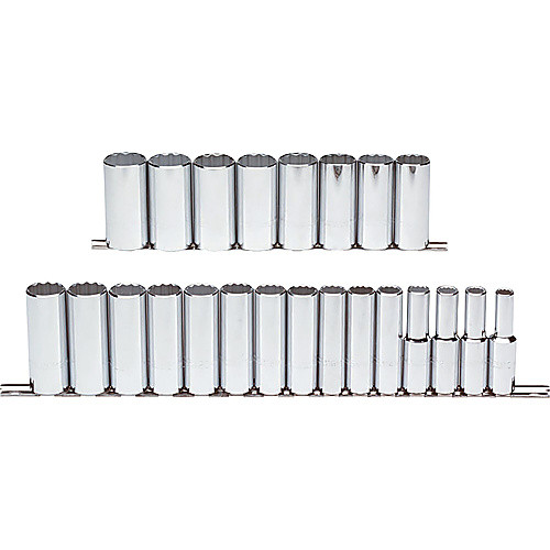 ‎Proto 1/2″ Drive 23 Piece Metric Deep Socket Set - 12 Point