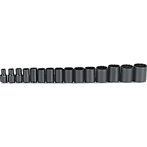 ‎Proto 1/2″ Drive 15 Piece Black Oxide Socket Set - 12 Point