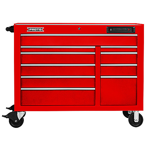 ‎Proto 550E 50″ Front Facing Power Workstation w/ USB - 10 Drawer, Gloss Red