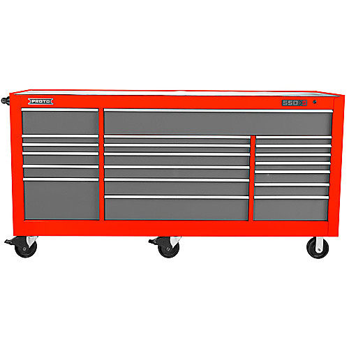‎Proto 550S 88″ Workstation - 18 Drawer, Safety Red and Gray