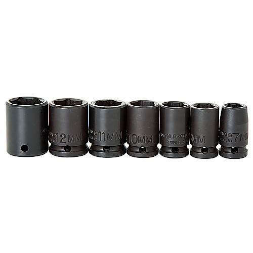 ‎Proto 1/4″ Drive 7 Piece Metric Impact Socket Set - 6 Point