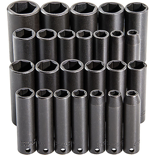 ‎Proto 3/8″ Drive 25 Piece Deep Impact Socket Set - 6 Point