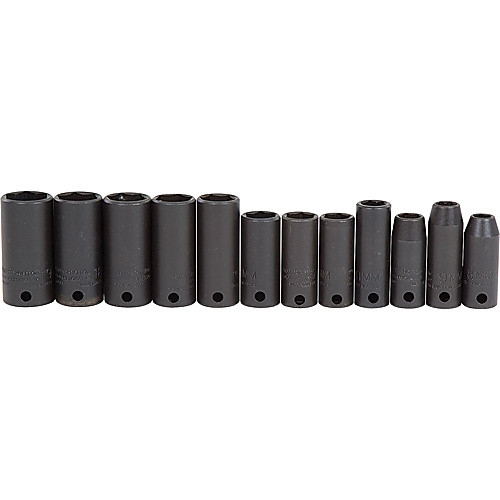 ‎Proto 3/8″ Drive 12 Piece Metric Thin Wall Deep Impact Socket Set - 6 Point