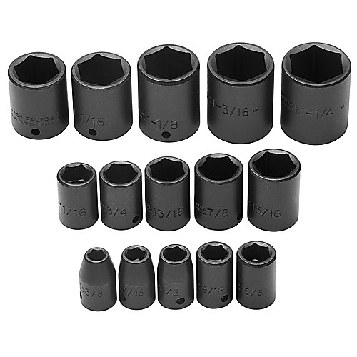 ‎Proto 1/2″ Drive 15 Piece Impact Socket Set - 6 Point