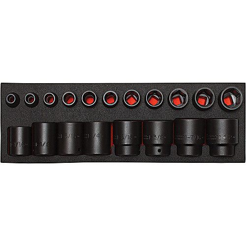 ‎Proto Foamed 1/2″ Drive 19 Piece Impact Socket Set - Black Oxide - 6 Point