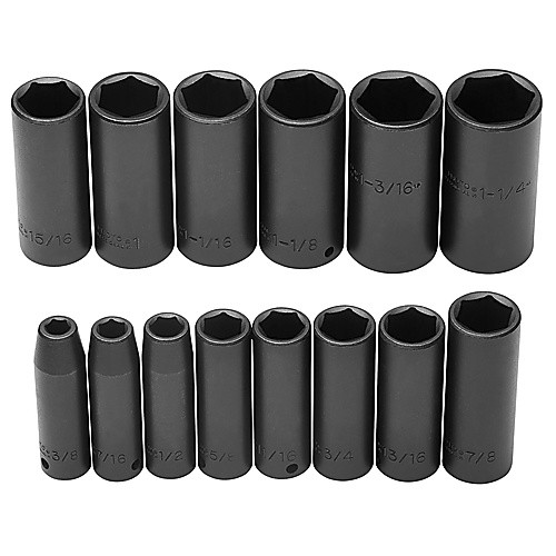 ‎Proto 1/2″ Drive 15 Piece Deep Impact Socket Set - 6 Point