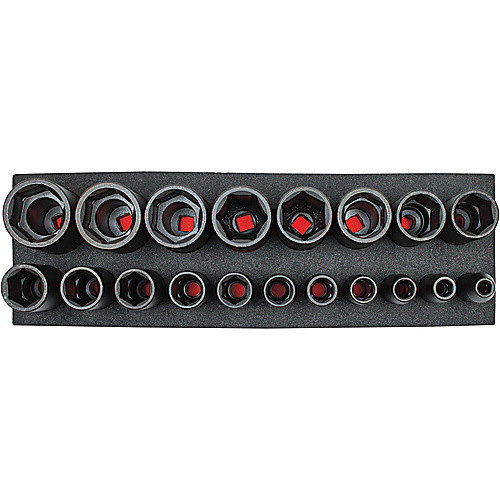 ‎Proto Foamed 1/2″ Drive 19 Piece Deep Impact Socket Set - Black Oxide - 6 Point