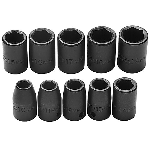 ‎Proto 1/2″ Drive 10 Piece Metric Impact Socket Set - 6 Point