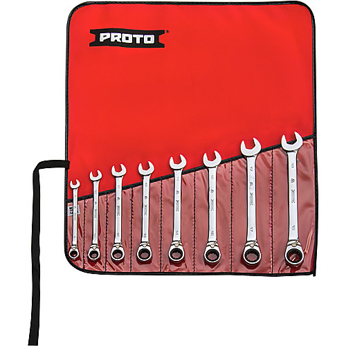 ‎Proto 8 Piece Full Polish Metric Ratcheting Wrench Set - 12 Point