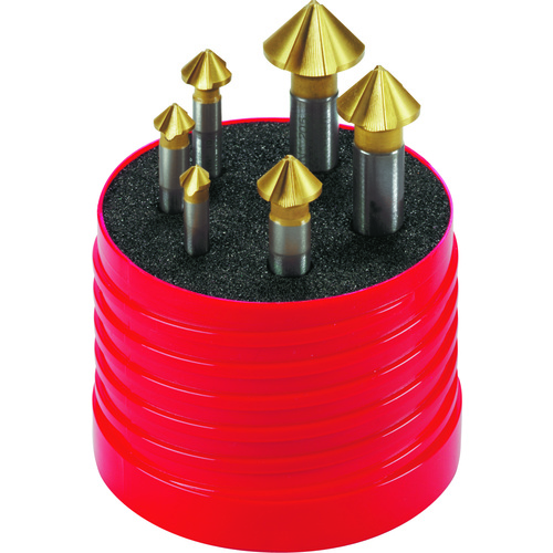 ‎6 Piece 6.3mm-20.5mm 90 Degree HSS TIN Countersink Set